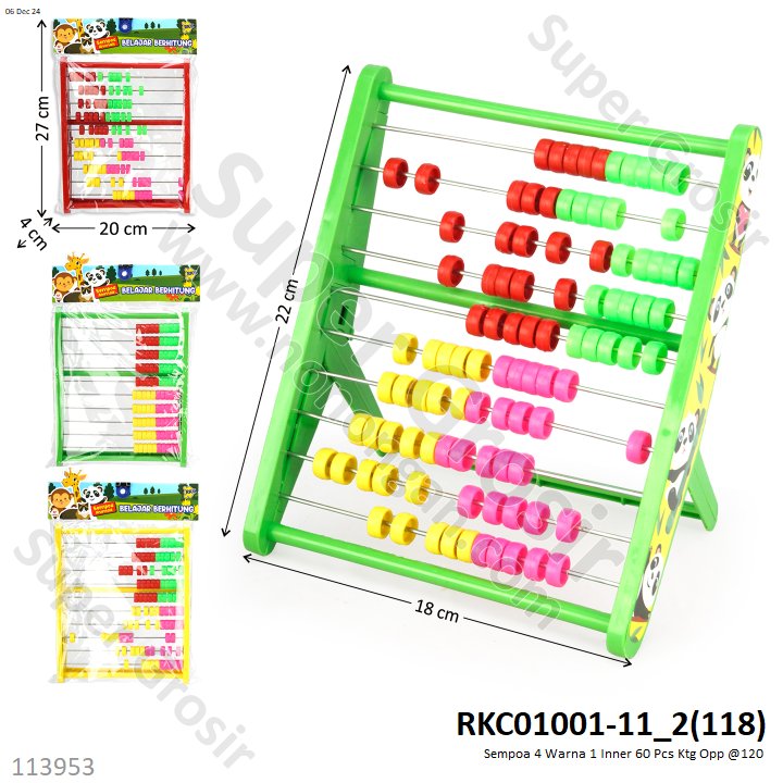 Sempoa 4 Warna 1 Inner 60 Pcs Ktg Opp @120
