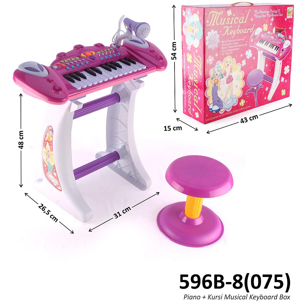 Piano Elektronik Keyboard Meja + Kursi + Mic B/O Musical Box @6