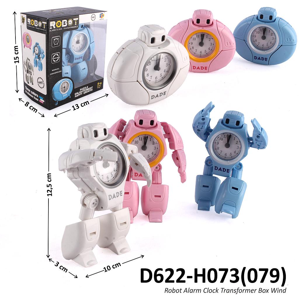 Robot Deform 2 in 1 Jam Meja Robot Alarm Clock Transformable Box Window @94