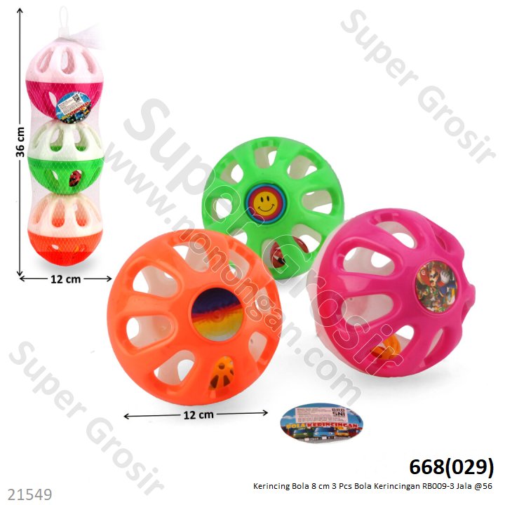 Kerincing Bola 3 Pcs Bola Kerincingan RB-009-B Jala @56