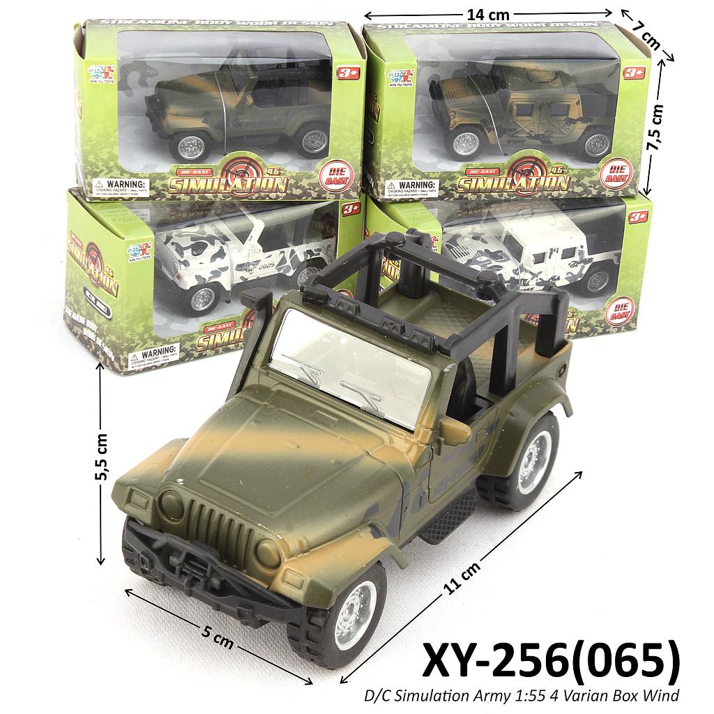 Diecast Mobil Jeep Tentara 1:55 Simulation 4 Varian Box Wind @192
