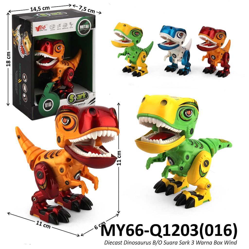 Diecast Robot Dinosaurus T-Rex B/O Suara Sark 3 Warna Box Window @120
