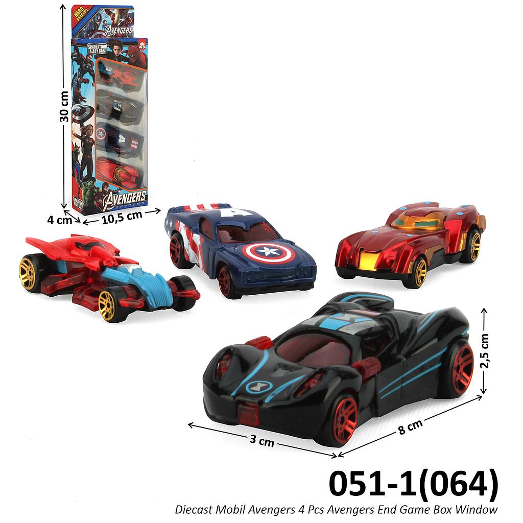 Diecast Mobil Skala Hot Wheels 1:64 Karakter Avengers 4 Pcs Avengers End Game Box Window @120