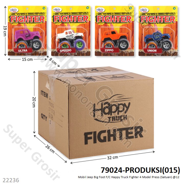 Monster Trucks Jeep Big Foot F/C Happy Truck Fighter 4 Model Press @12