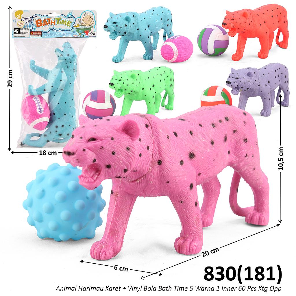 Vinyl Harimau Set Bola Bath Time 1 Inner 60 Pcs Ktg Opp @120