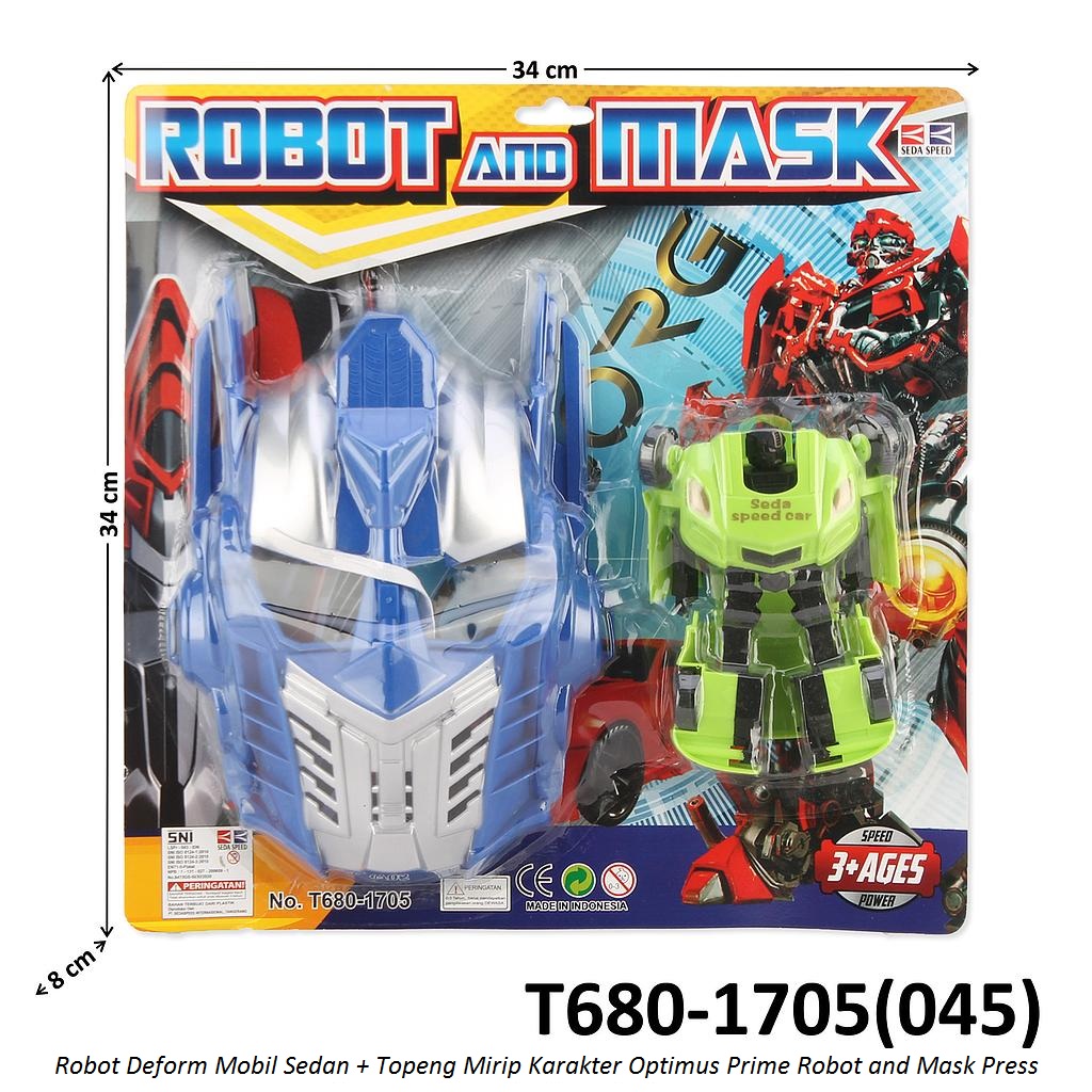 Topeng Set Optimus Prime + Robot Deform Robot and Mask Press @72
