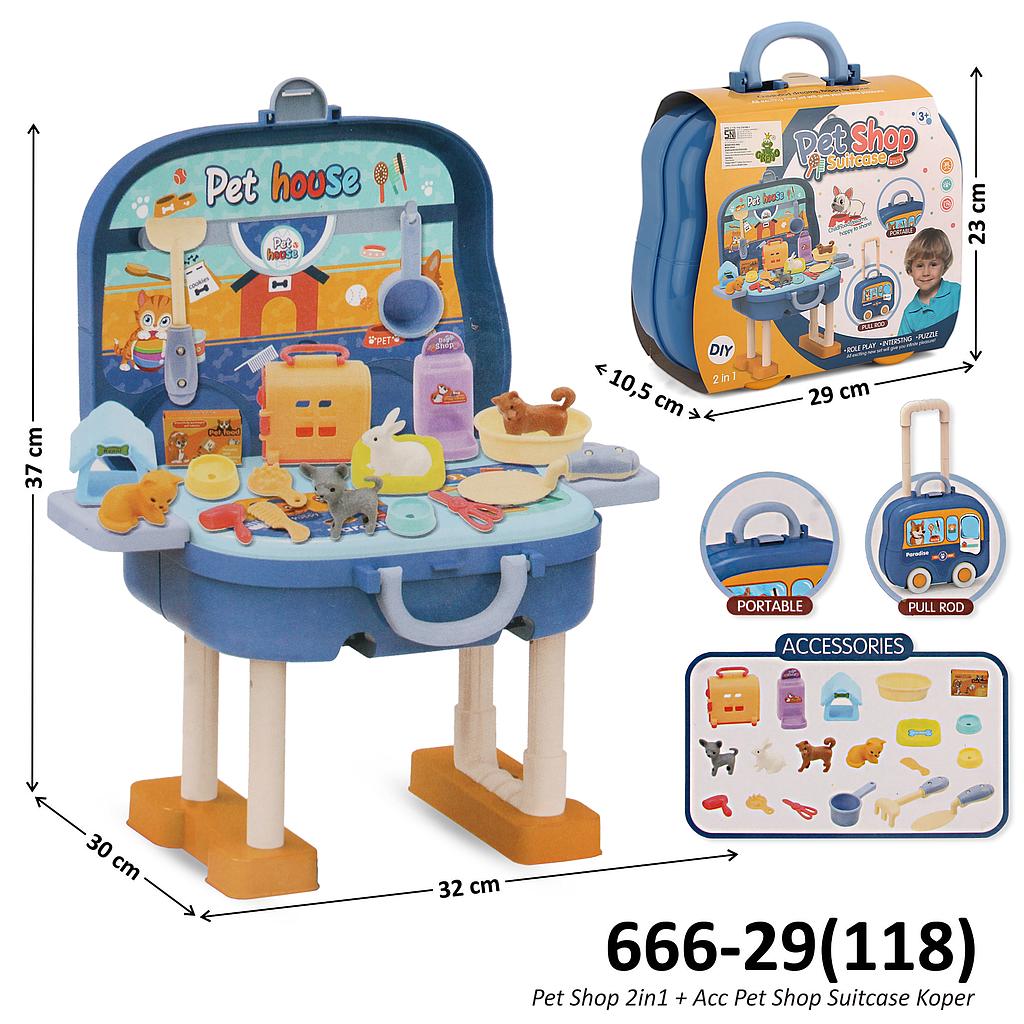 Mainan Pet Shop Set Meja Pet Shop Suitcase Koper @48