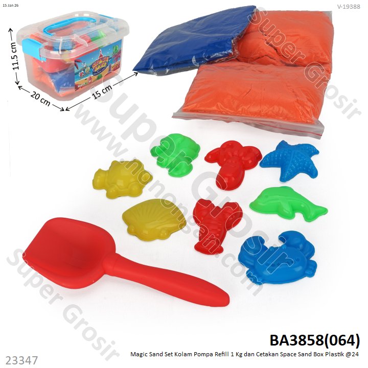Magic Sand Set Kolam Pompa Refill 1 Kg dan Cetakan Space Sand Box Plastik @24