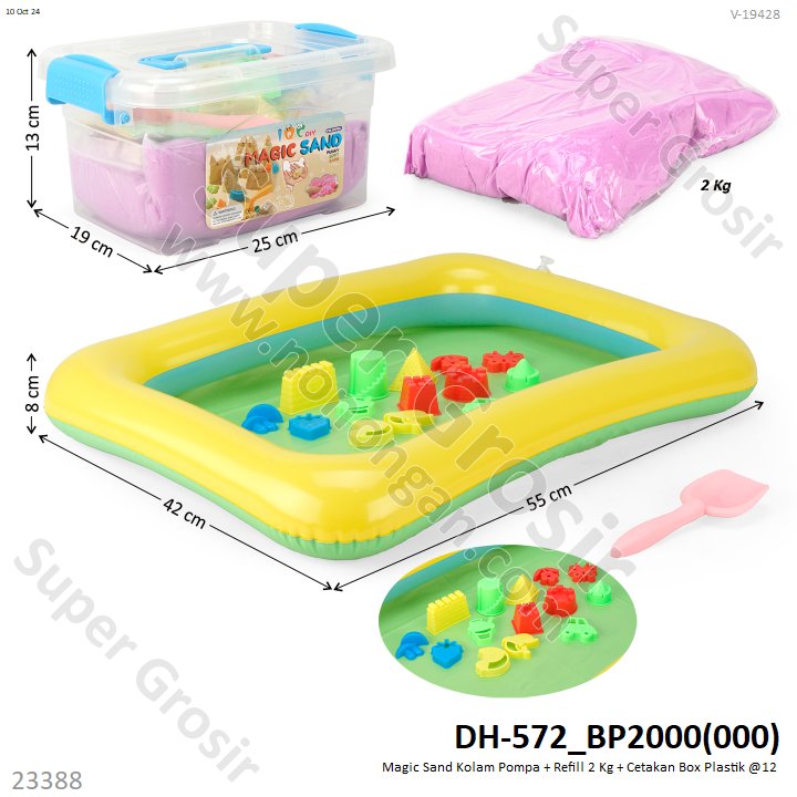 Magic Sand Set Kolam Pompa Refill 2 Kg dan Cetakan Box Plastik @12
