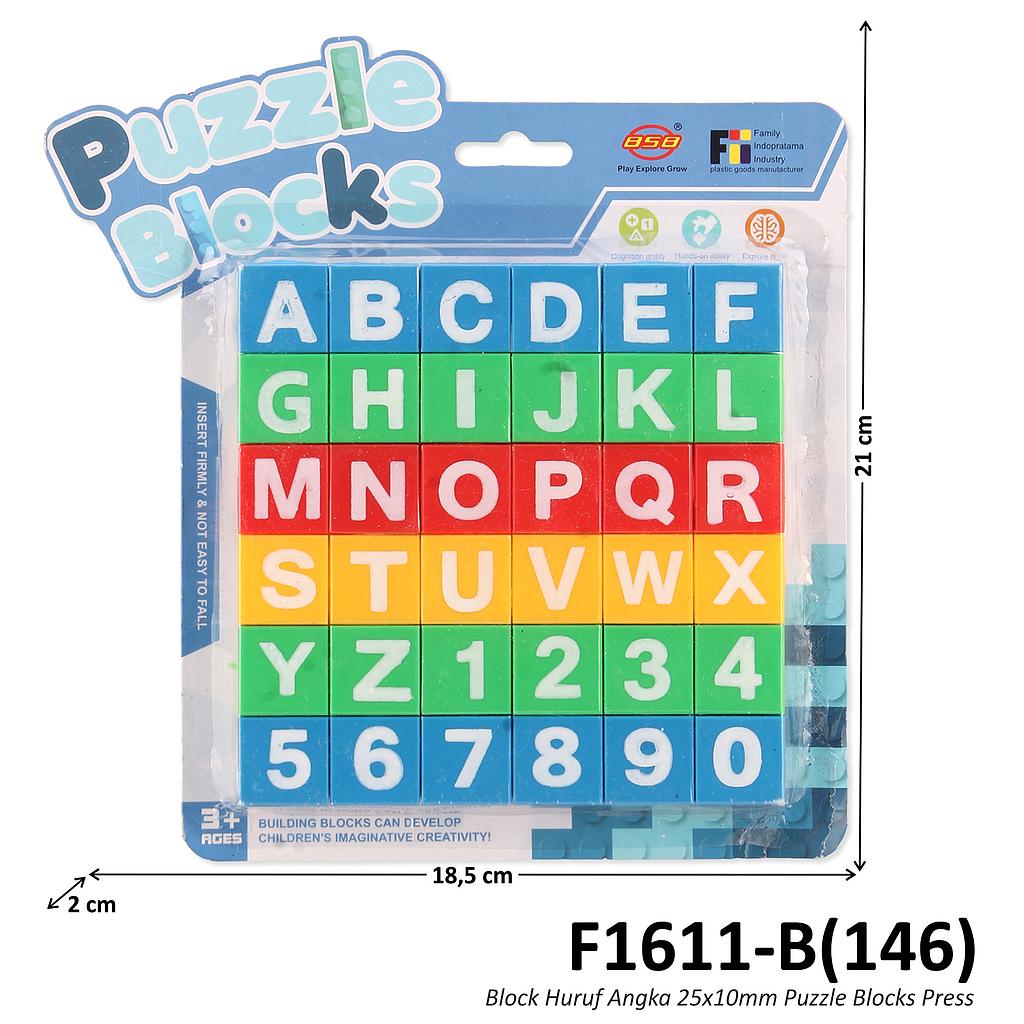 Block Angka &amp; Huruf 25x10 mm Puzzle Blocks Press @186