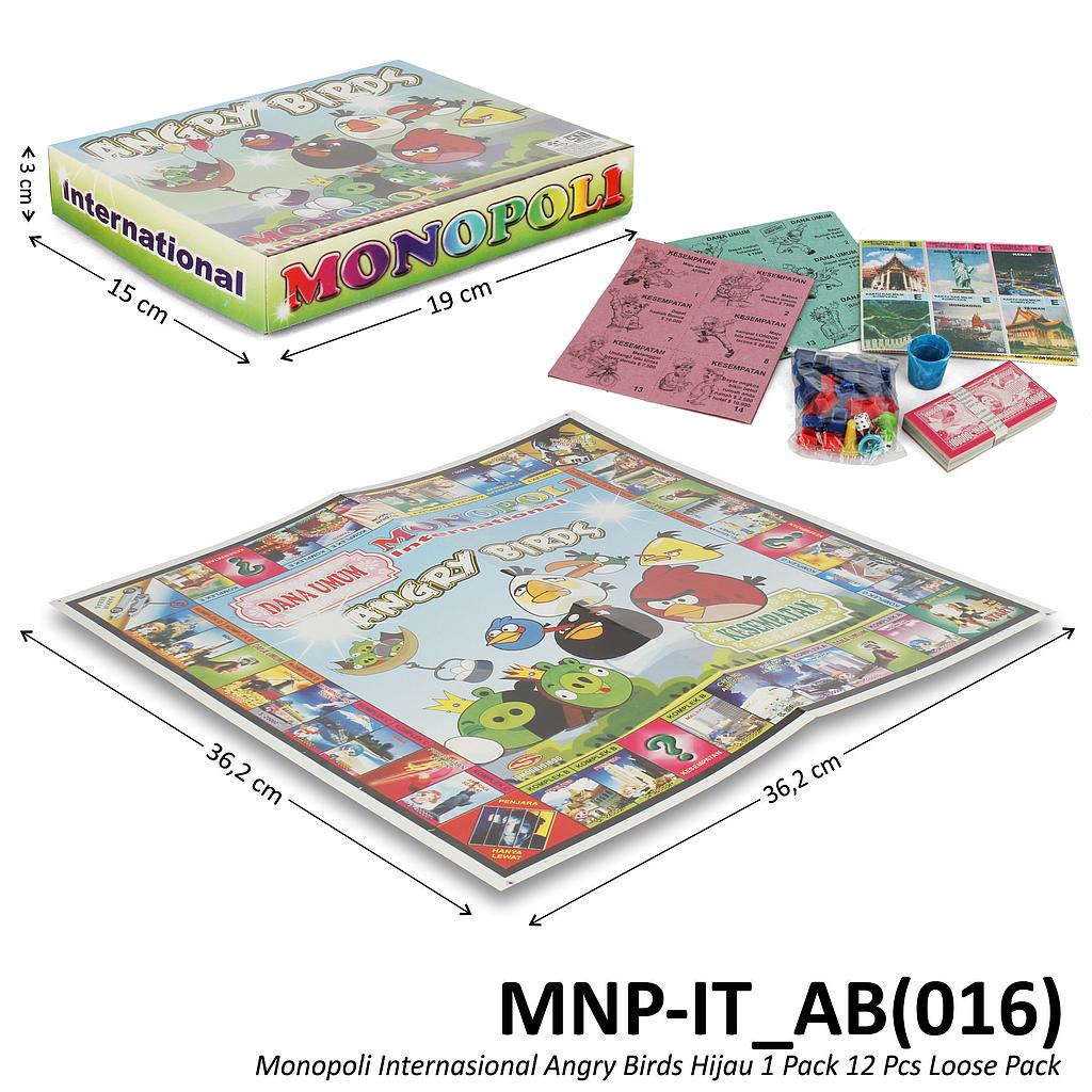 Monopoli Internasional Angry Birds Hijau 1 Pack 12 Pcs Loose Pack @12
