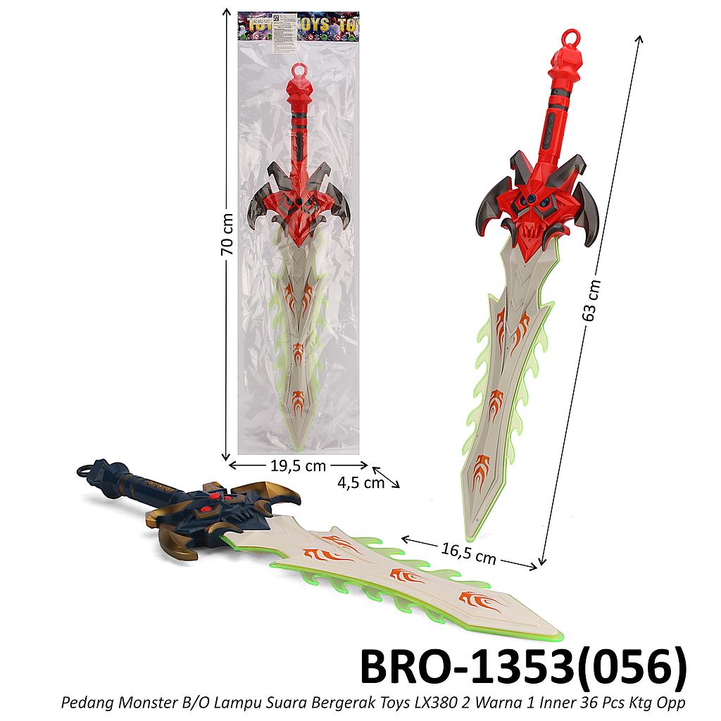 Pedang Monster 63 cm B/O Bergerak Suara Lampu Toys LX380 1 Inner 36 Pcs Ktg Opp @72