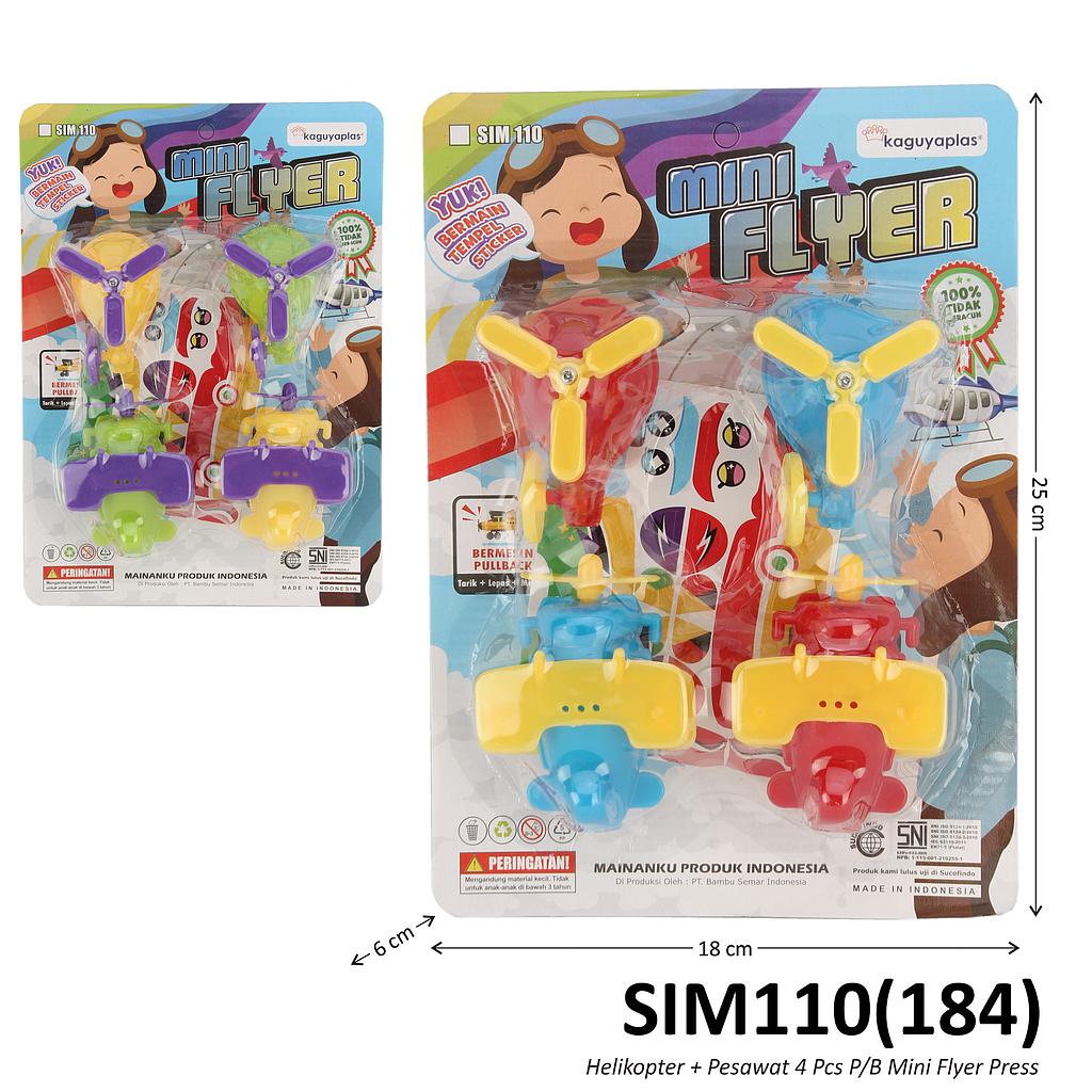 Helikopter dan Pesawat Set 4 Pcs P/B Mini Flyer Press @96