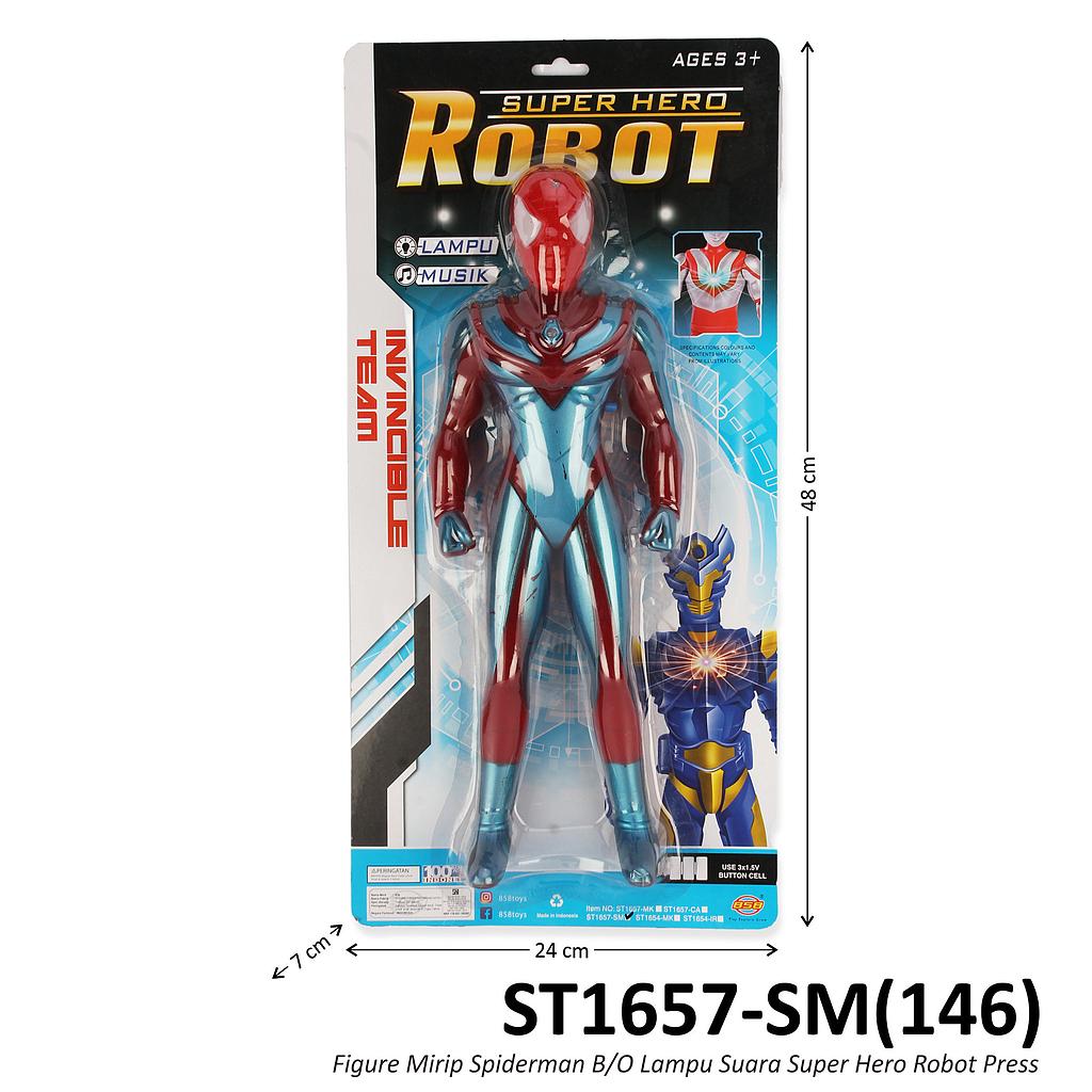 Action Figure Spiderman B/O Suara Lampu Super Hero Robot Press @54