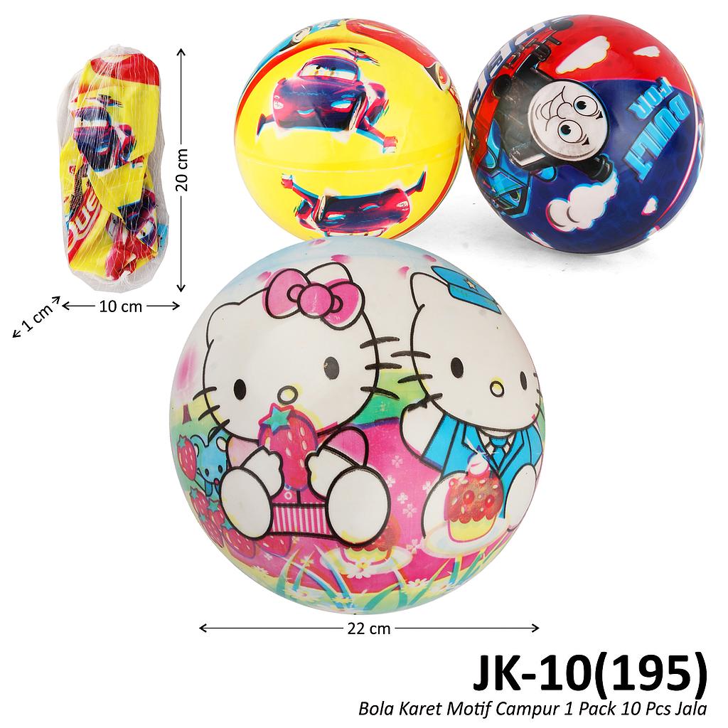 Bola Kartun Karet 20 cm 1 Pack 10 Pcs Jala @480