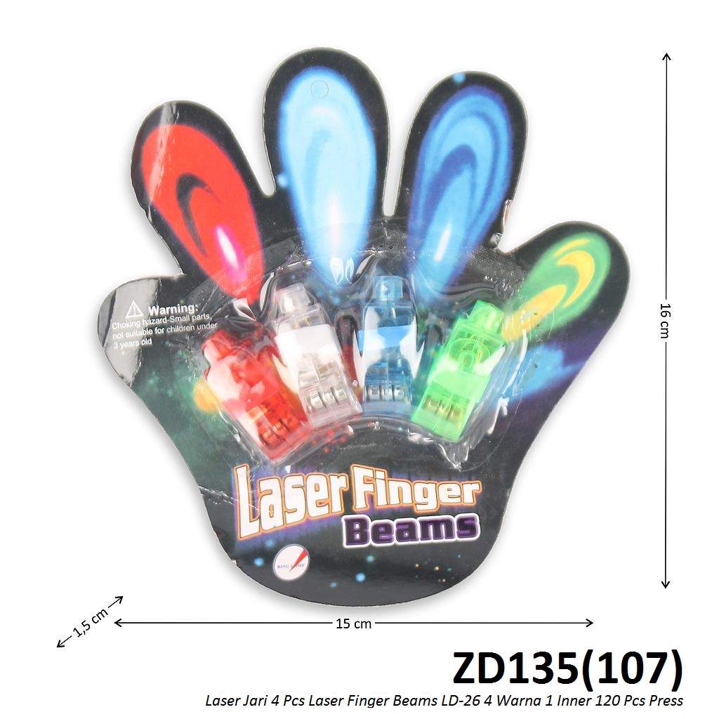Laser Jari 4 Pcs B/O Lampu Laser Finger Beams LD-26 1 Inner 120 Pcs Press @480