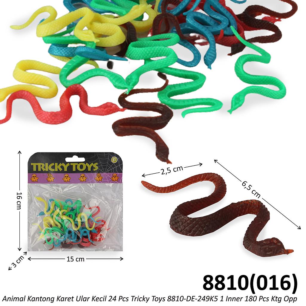 Hewan Ular Set 24 Pcs Karet Tricky Toys 8810-DE-249K5 1 Inner 180 Pcs Ktg Opp @360