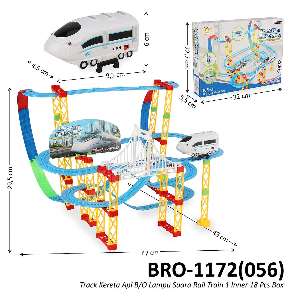 Track Mobil Kereta Cepat B/O Suara Lampu Rail Train 1 Inner 18 Pcs Box @36