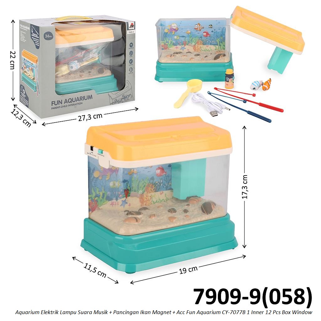 Akuarium Elektrik Suara Musik Lampu + Pancingan Ikan Magnet + Acc Fun Aquarium CY-7077B 1 Inner 12 Pcs Box Window @24
