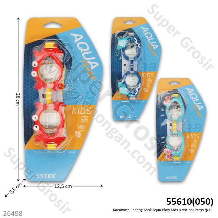 Kacamata Renang Anak Intex Aqua Flow Kids 3 Variasi Press @12