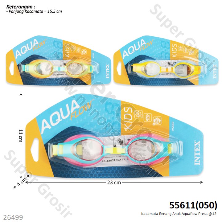 Kacamata Renang Anak Intex Aquaflow Press @12