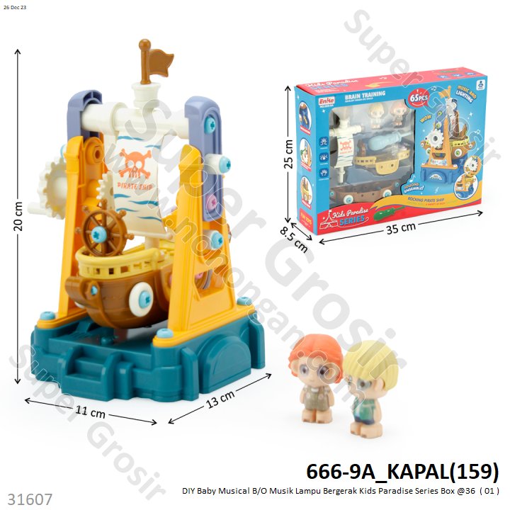 Baby Musical Kapal Ayun DIY B/O Musik Lampu Bergerak Kids Paradise Series Box @36