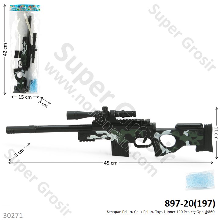 Senapan Peluru Gel Set Peluru Toys 1 Inner 180 Pcs Ktg Opp @360