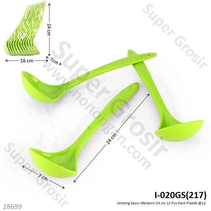 Centong Sayur Melamin 24 cm 12 Pcs Pack Plastik @12