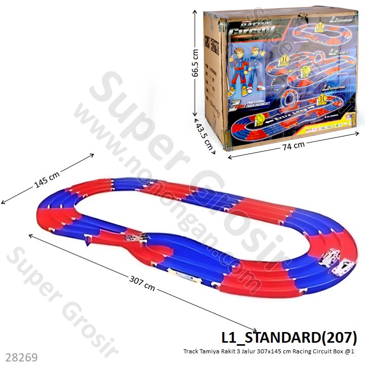 Track Tamiya Rakit 3 Jalur 307x145 cm Racing Circuit Box @1