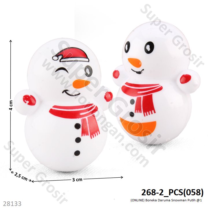 (ONLINE) Boneka Daruma Snowman Putih @1