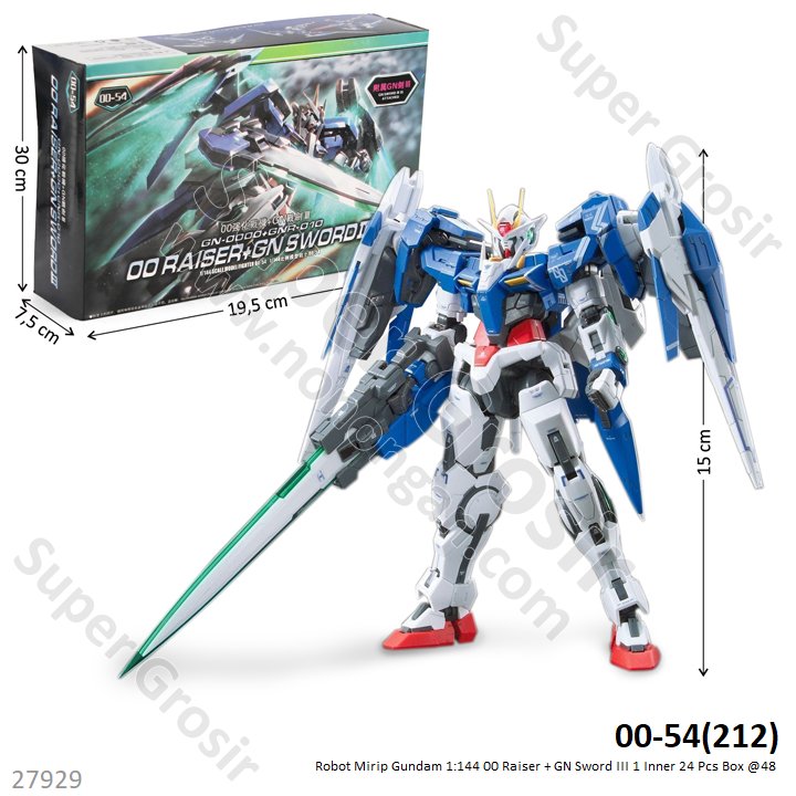 Robot Gundam 1:144 00 Raiser + GN Sword III 1 Inner 24 Pcs Box @48