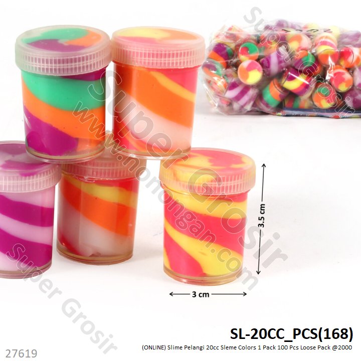 Slime Pelangi 20cc Sleme Colors 1 Pack 100 Pcs Loose Pack @2000