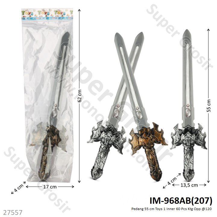 Pedang Mainan 55 cm Toys 1 Inner 60 Pcs Ktg Opp @120