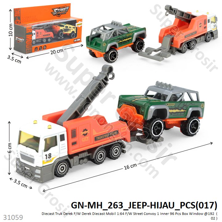 Diecast Truk Derek F/W Derek Diecast Mobil 1:64 F/W Street Convoy 1 Inner 96 Pcs Box Window @192