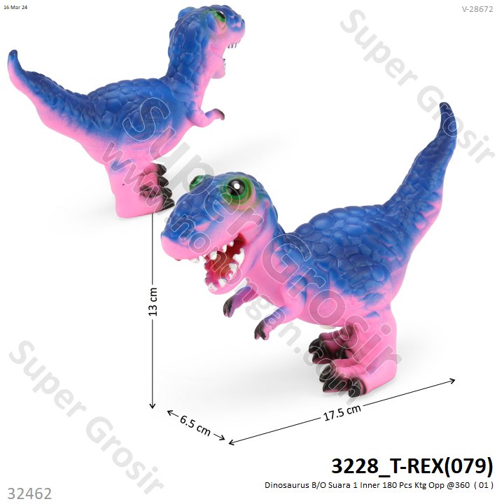 Dinosaurus B/O Suara 1 Inner 180 Pcs Ktg Opp @360