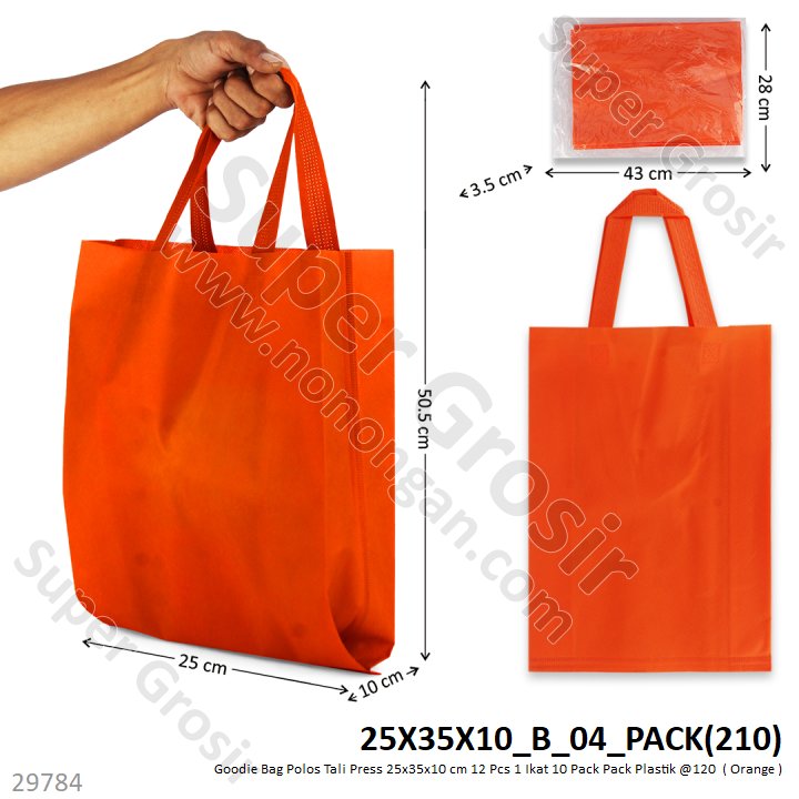 Goodie Bag Polos Tali Press 25x35x10 cm 12 Pcs 1 Ikat 10 Pack Pack Plastik @120
