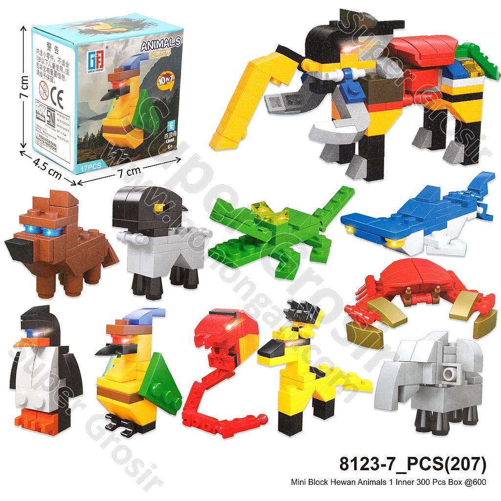 Nano Block Hewan 10 In 1 Gajah Animals 1 Inner 300 Pcs Box @600