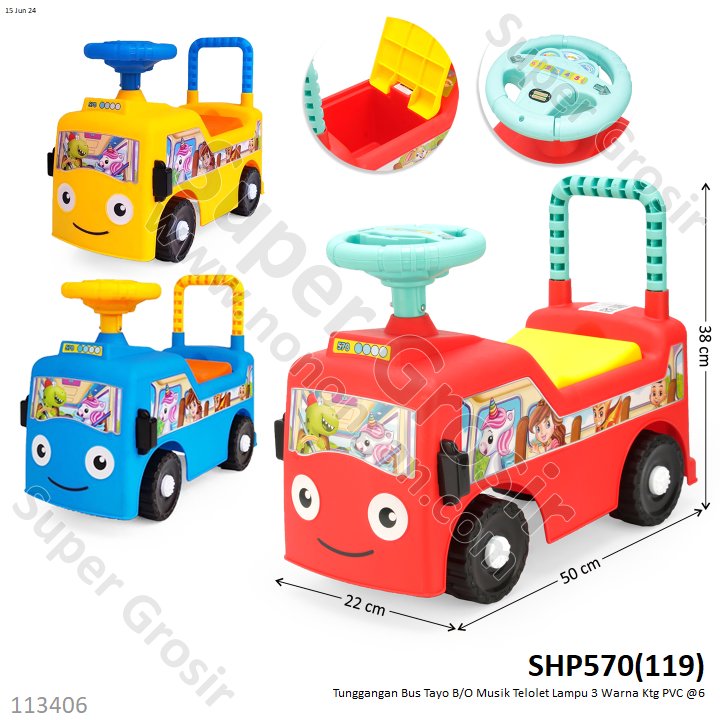 Tunggangan Bus Tayo B/O Musik Telolet Lampu Ktg PVC @6
