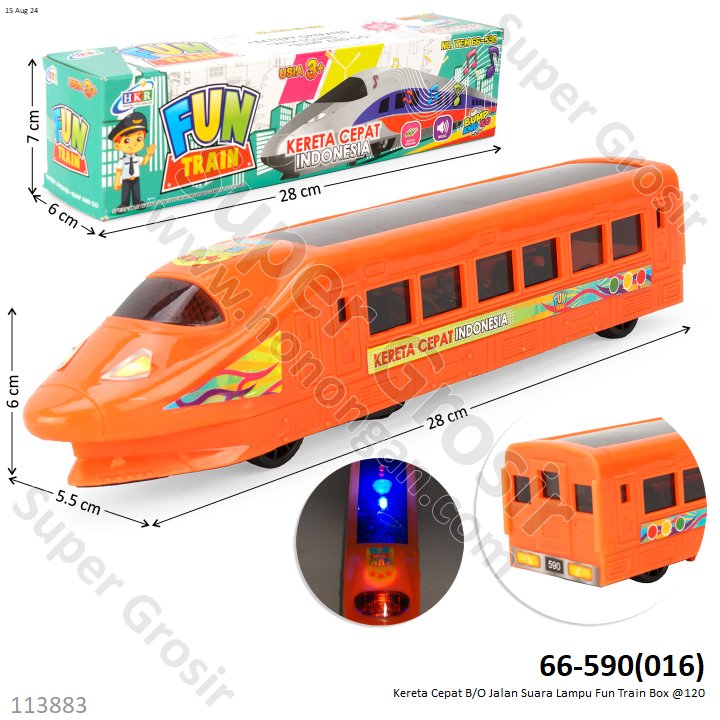 Kereta Cepat B/O Jalan Suara Lampu Fun Train Box @120