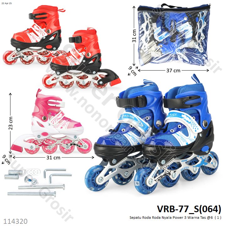 Sepatu Roda Roda Nyala Power 3 Warna Tas @6