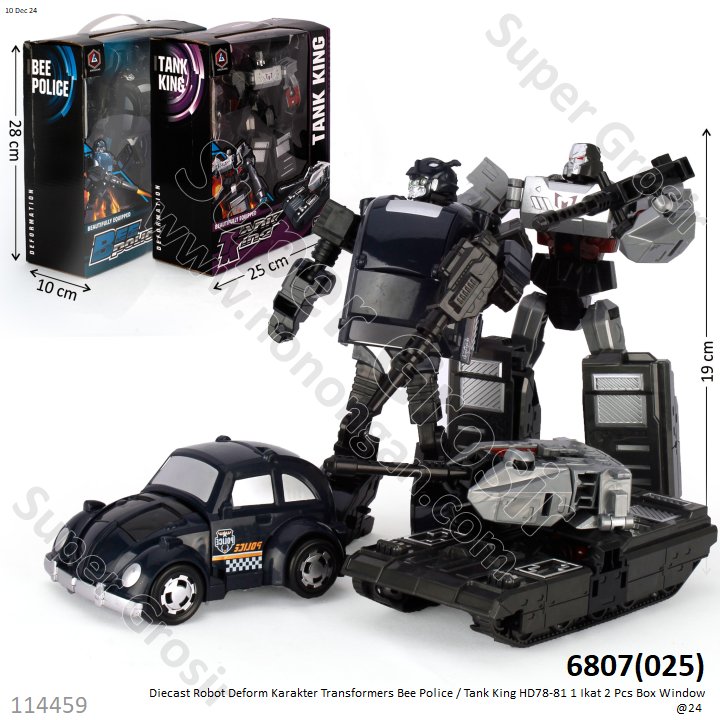 Diecast Robot Deform Karakter Transformers Bee Police / Tank King HD78-81 1 Ikat 2 Pcs Box Window @24