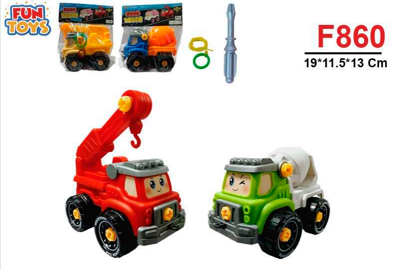 DIY Truk Konstruksi F/W + Obeng dan Tali Penarik Gogo Truck 1 Ikat 4 Pcs Ktg PVC @80 