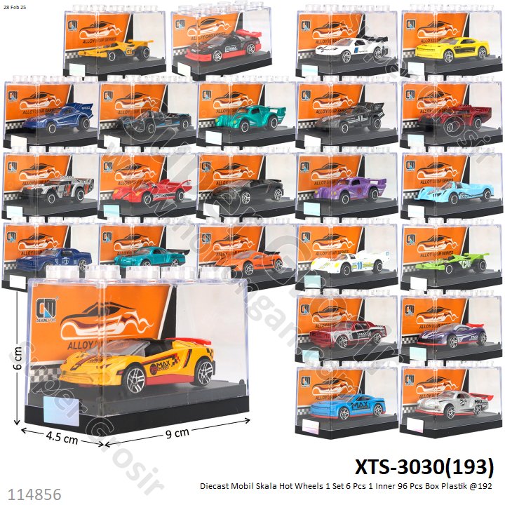 Diecast Mobil Skala Hot Wheels 1 Set 6 Pcs 1 Inner 96 Pcs Box Plastik @192