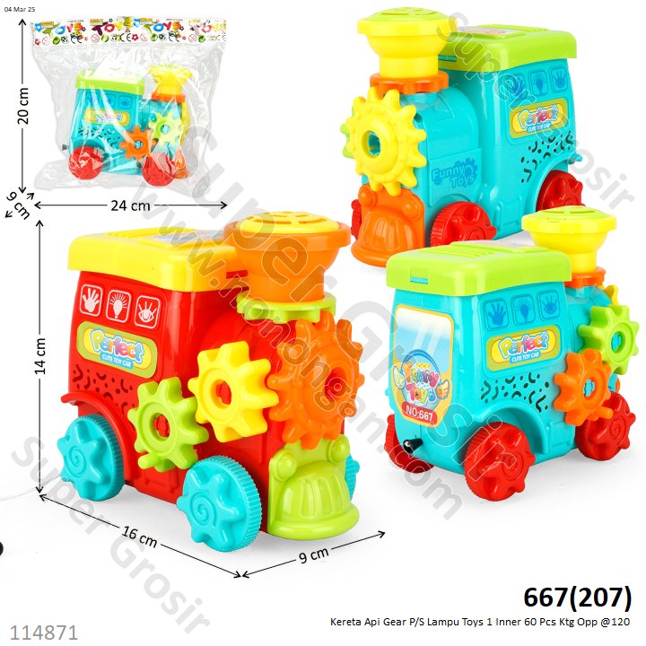Kereta Api Gear P/S Lampu Toys 1 Inner 60 Pcs Ktg Opp @120