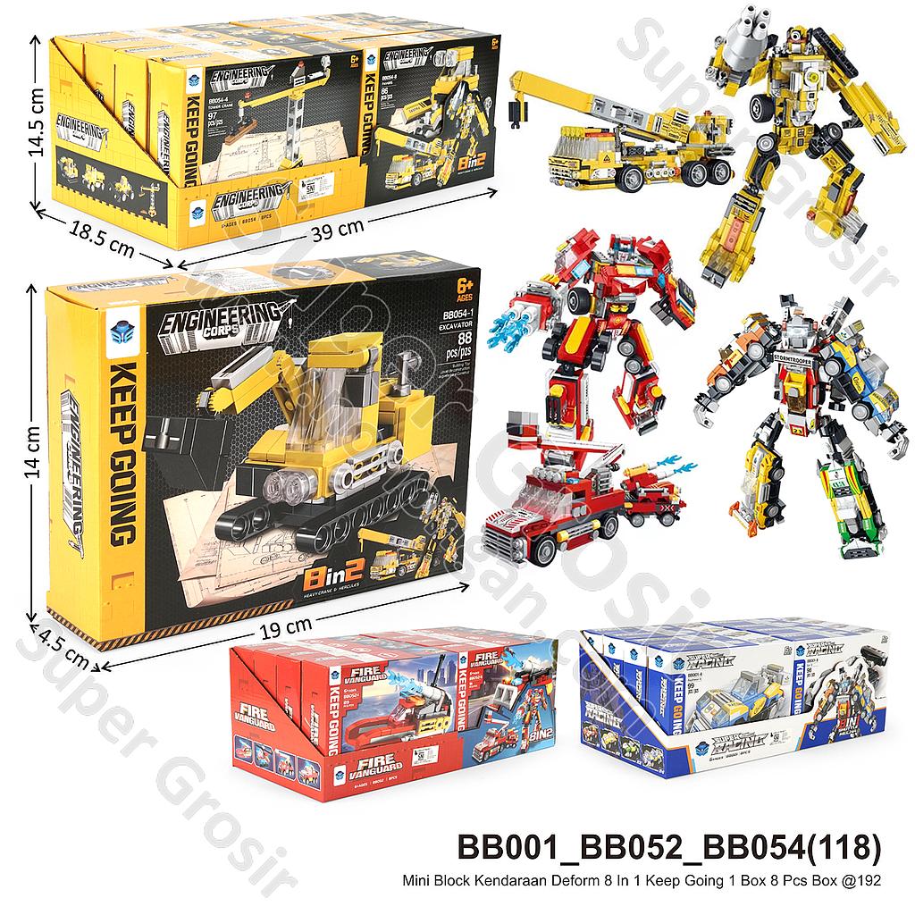 Mini Block Kendaraan Deform 8 In 1 Keep Going 1 Box 8 Pcs Box @192