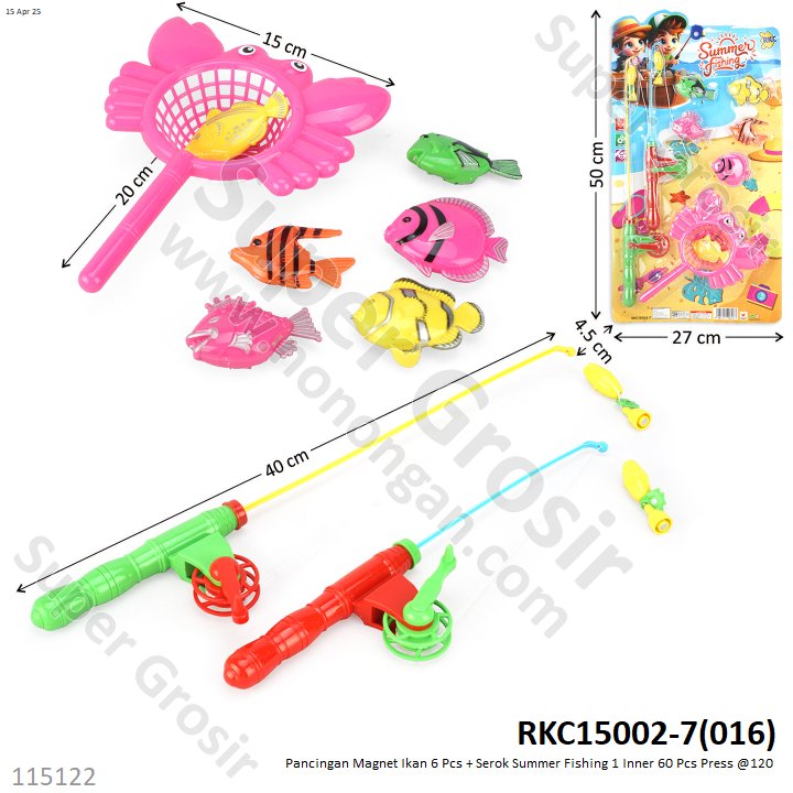 Pancingan Ikan 6 Pcs + Serok Magnet Summer Fishing 1 Inner 60 Pcs Press @120