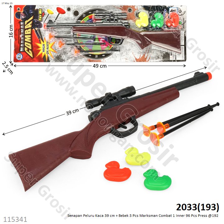 Senapan Peluru Kaca 39 cm + Bebek 3 Pcs Marksman Combat 1 Inner 96 Pcs Press @192