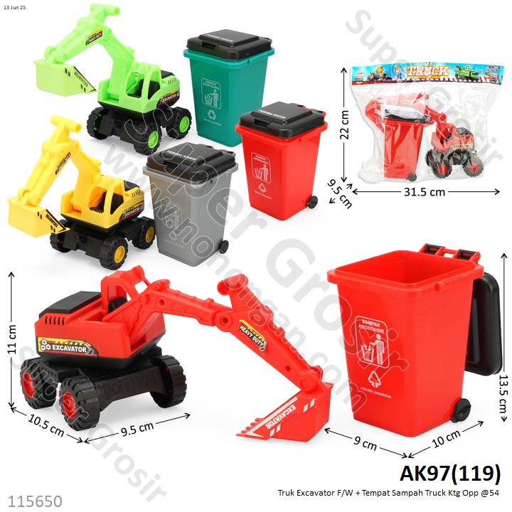 Truk Excavator F/W + Tempat Sampah Truck Ktg Opp @54