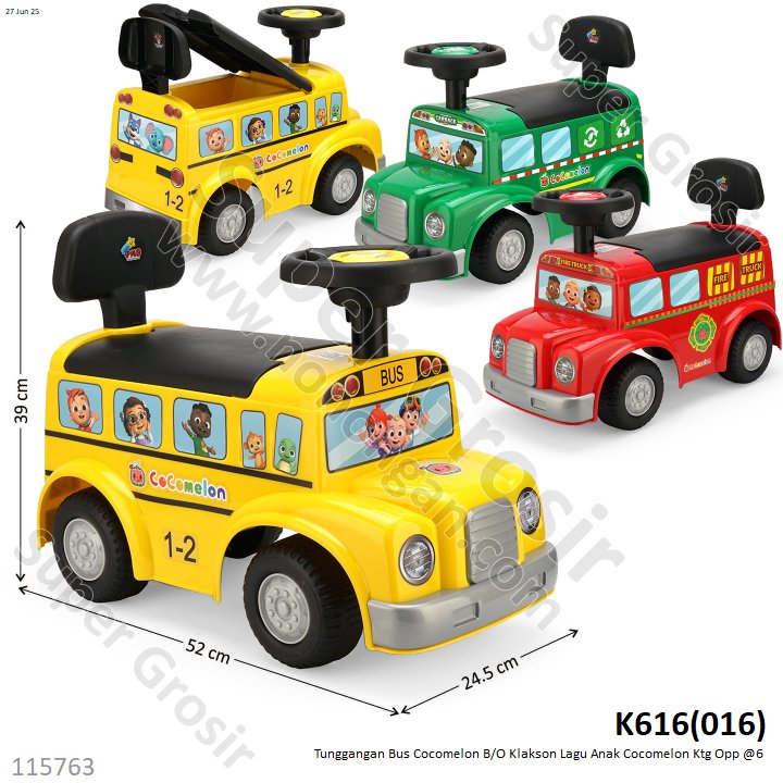 Tunggangan Bus Cocomelon B/O Klakson Lagu Anak Cocomelon Ktg Opp @6