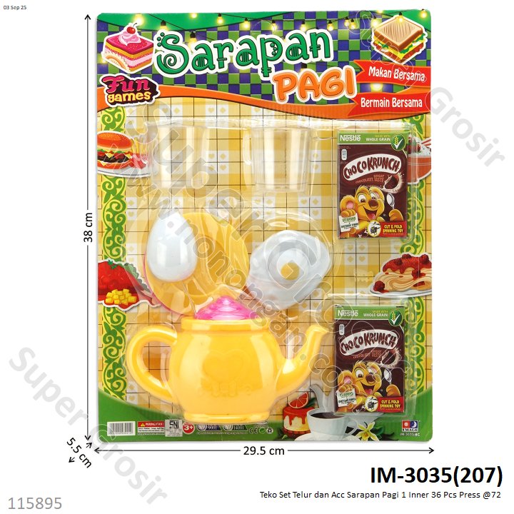 Masak-masakan Teko Set Telur dan Acc Sarapan Pagi 1 Inner 36 Pcs Press @72